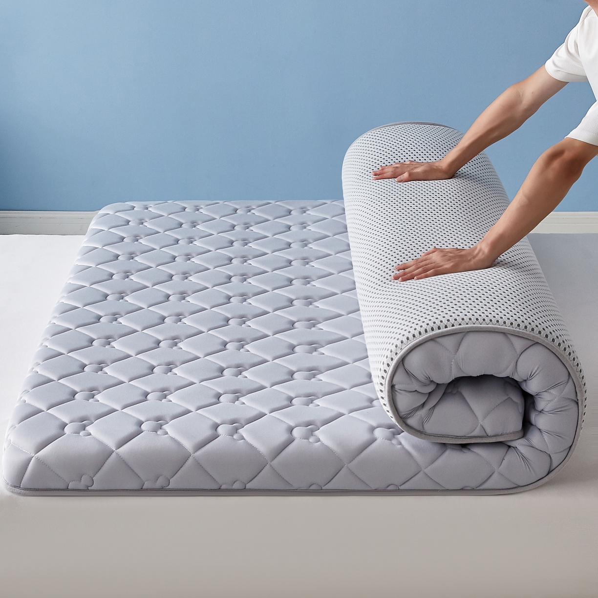 91家纺网 家纺一手货源 找家纺 优莱床垫 2026新款乳胶抗压棉立体床垫垫子 乳胶抗压棉小熊单边灰