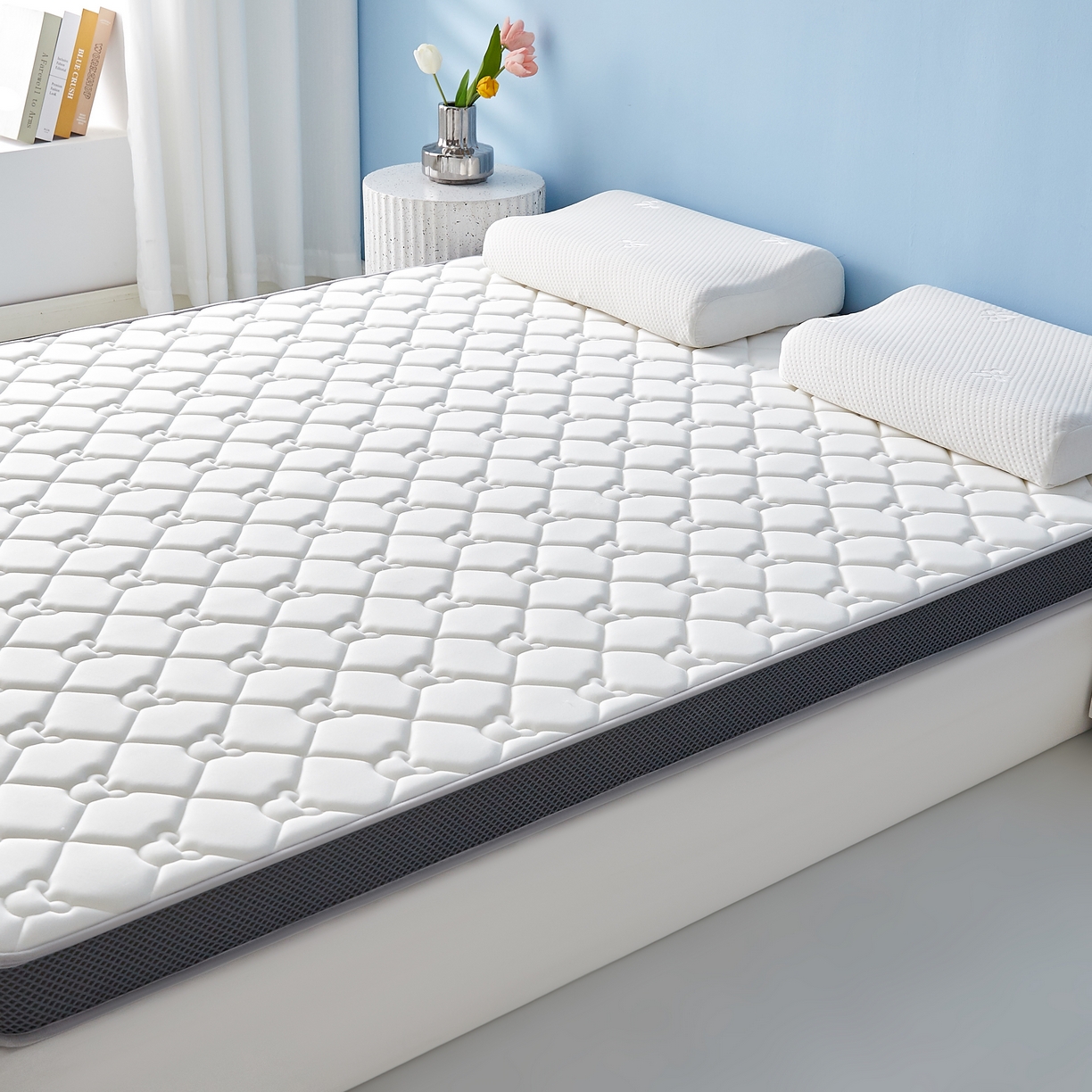 91家纺网 家纺一手货源 找家纺 优莱床垫 2026新款乳胶抗压棉立体床垫垫子 乳胶抗压棉小熊立体白