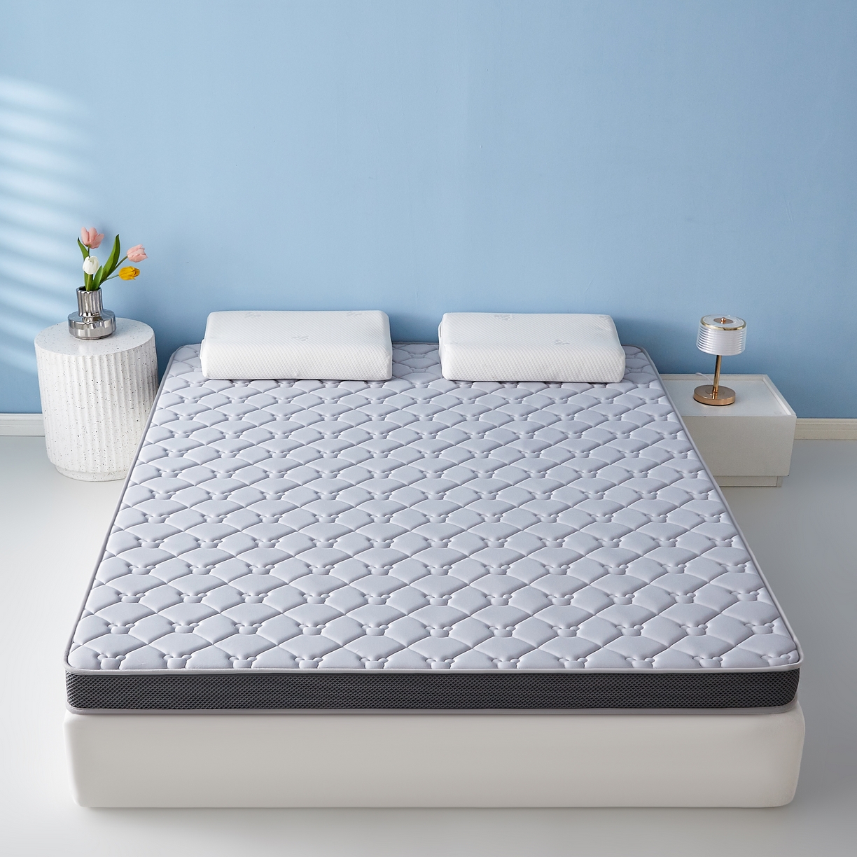 优莱床垫 2026新款乳胶抗压棉立体床垫垫子 乳胶抗压棉小熊立体灰