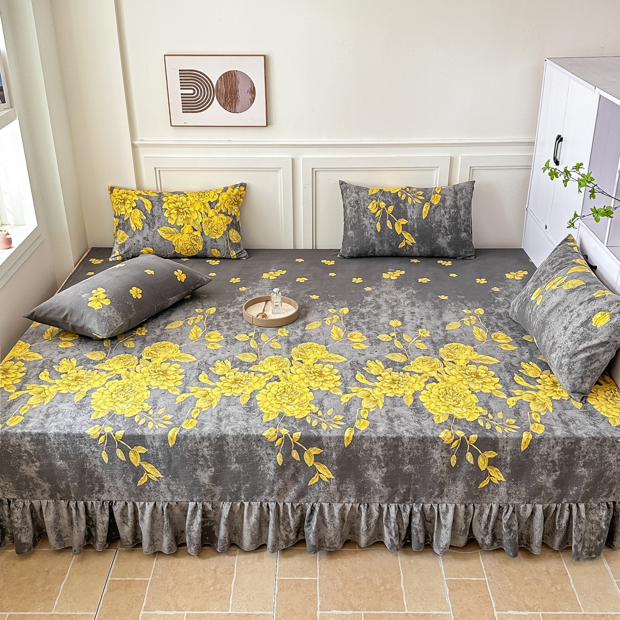 91家纺网 家纺一手货源 找家纺 （总）手艺人家纺 2026新款米娅HDS01-米娅HDS07单层双层纱单层炕盖单品炕盖炕盖单件