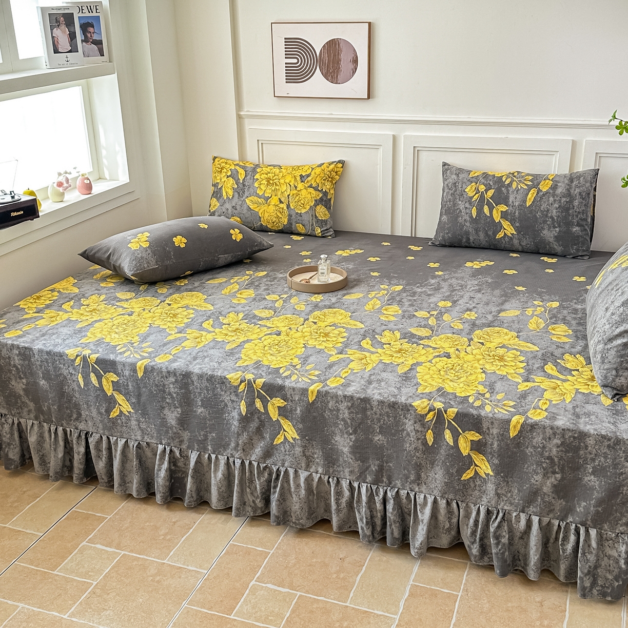 91家纺网 家纺一手货源 找家纺 （总）手艺人家纺 2026新款米娅HDS01-米娅HDS07单层双层纱单层炕盖单品炕盖炕盖单件