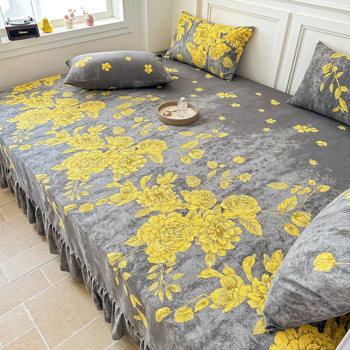 手艺人家纺 2026新款米娅HDS01-米娅HDS07单层双层纱单层炕盖单品炕盖炕盖单件 米娅HDS01