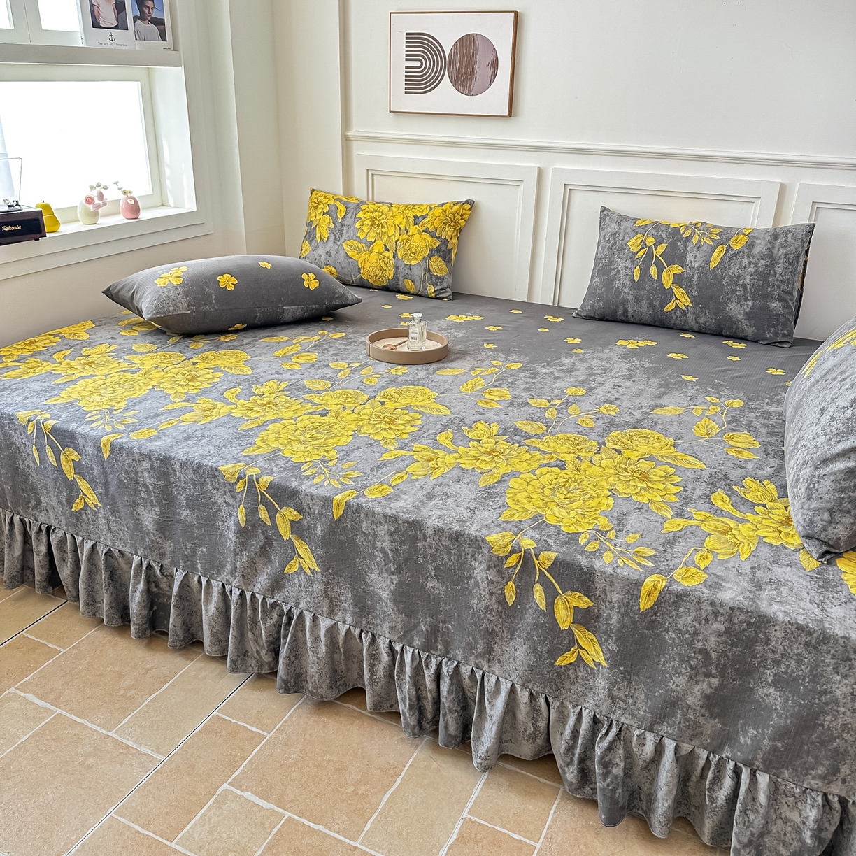 91家纺网 家纺一手货源 找家纺 手艺人家纺 2026新款米娅HDS01-米娅HDS07单层双层纱单层炕盖单品炕盖炕盖单件 米娅HDS01