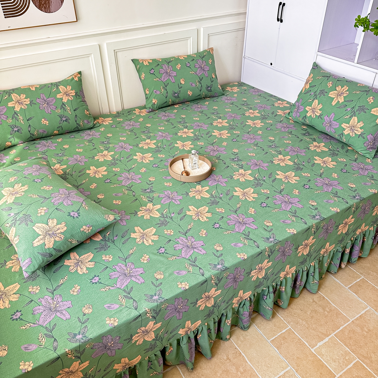 91家纺网 家纺一手货源 找家纺 手艺人家纺 2026新款米娅HDS01-米娅HDS07单层双层纱单层炕盖单品炕盖炕盖单件 米娅HDS02