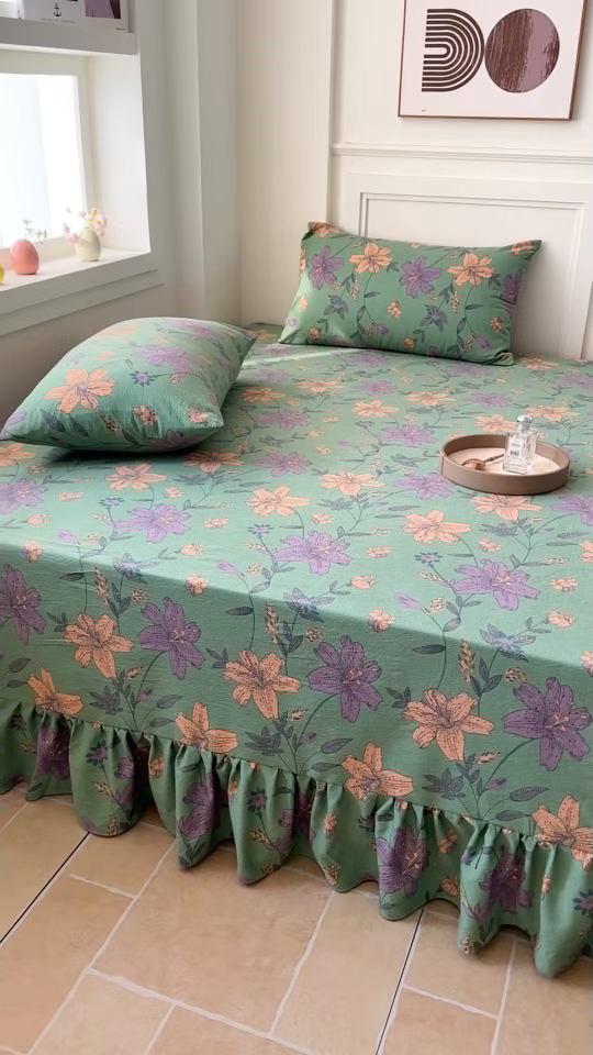 91家纺网 家纺一手货源 找家纺 手艺人家纺 2026新款米娅HDS01-米娅HDS07单层双层纱单层炕盖单品炕盖炕盖单件 米娅HDS02