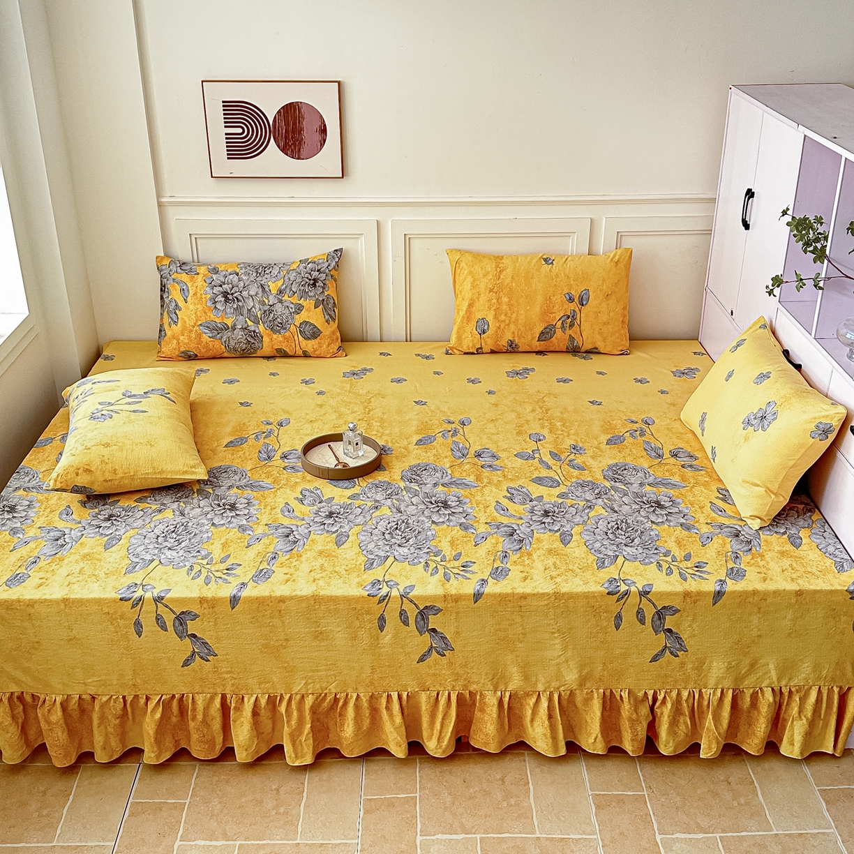 91家纺网 家纺一手货源 找家纺 手艺人家纺 2026新款米娅HDS01-米娅HDS07单层双层纱单层炕盖单品炕盖炕盖单件 米娅HDS07