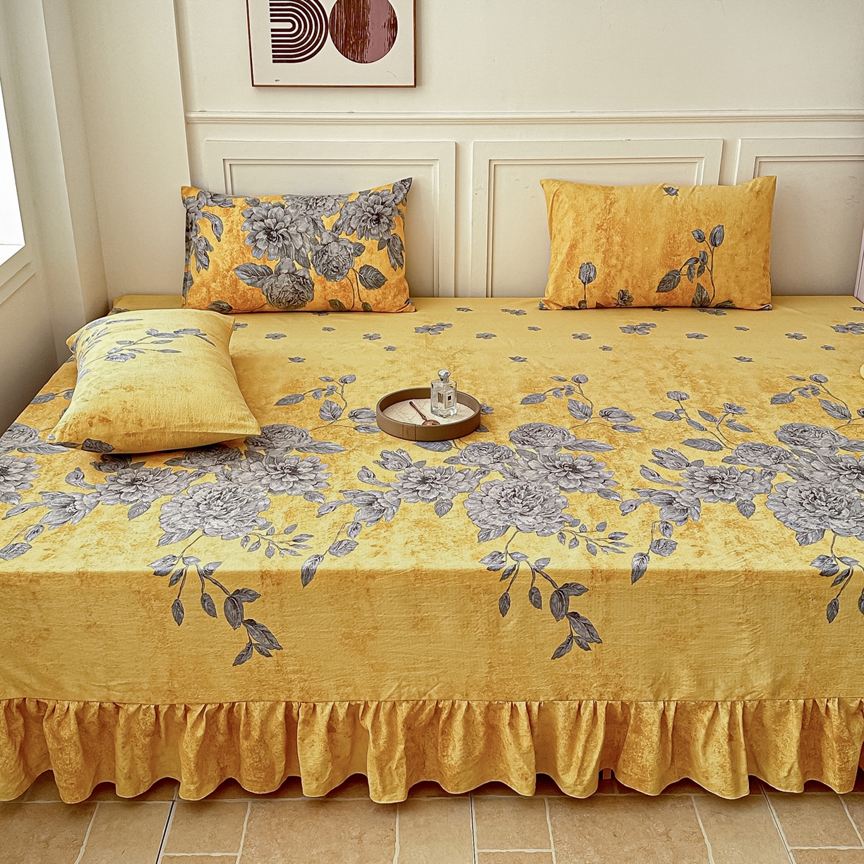 91家纺网 家纺一手货源 找家纺 手艺人家纺 2026新款米娅HDS01-米娅HDS07单层双层纱单层炕盖单品炕盖炕盖单件 米娅HDS07