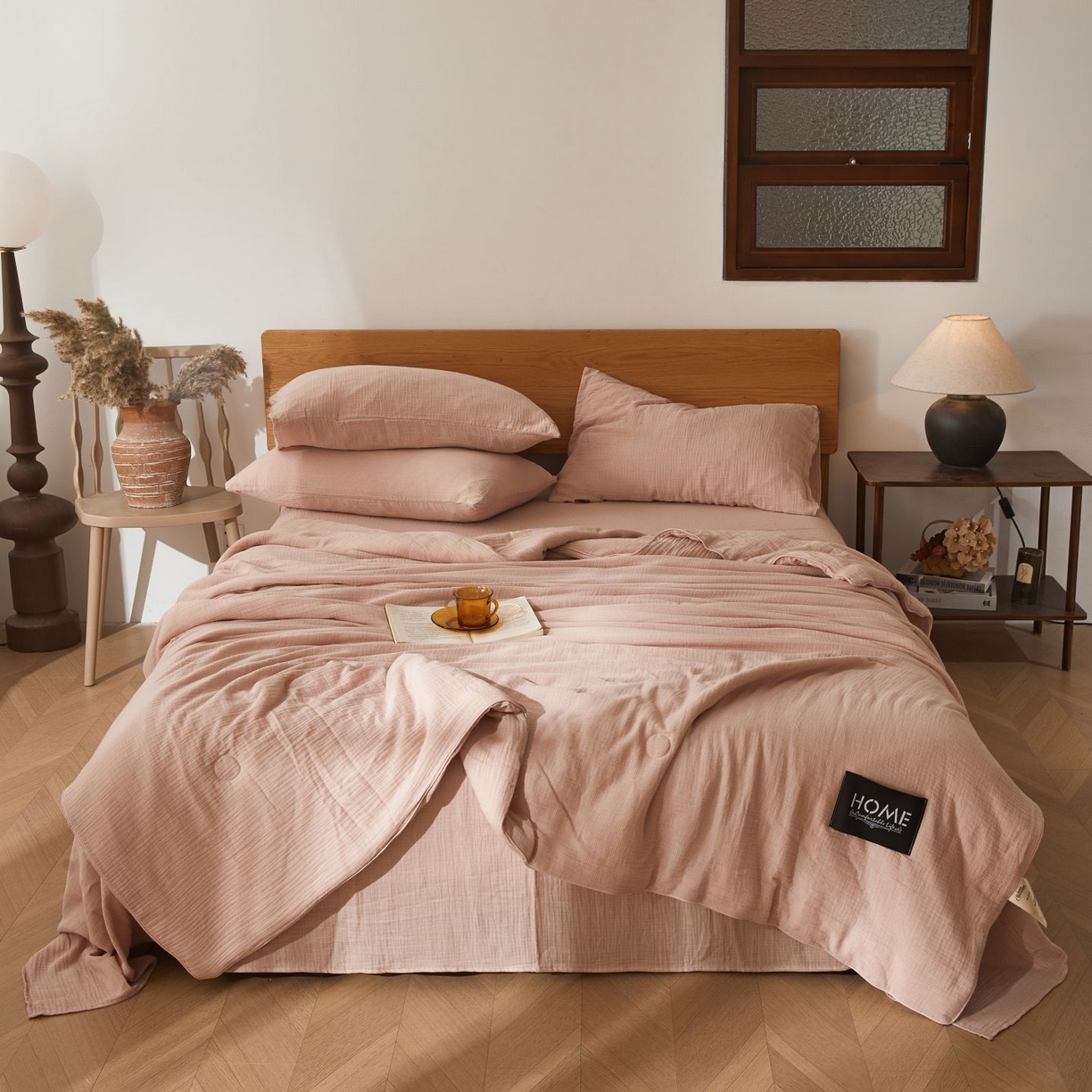 91家纺网 家纺一手货源 找家纺 （总）乐家毛巾被（工厂自产自销） 2026新款A类新疆长绒棉色织提花双层纱千鸟格系列夏被