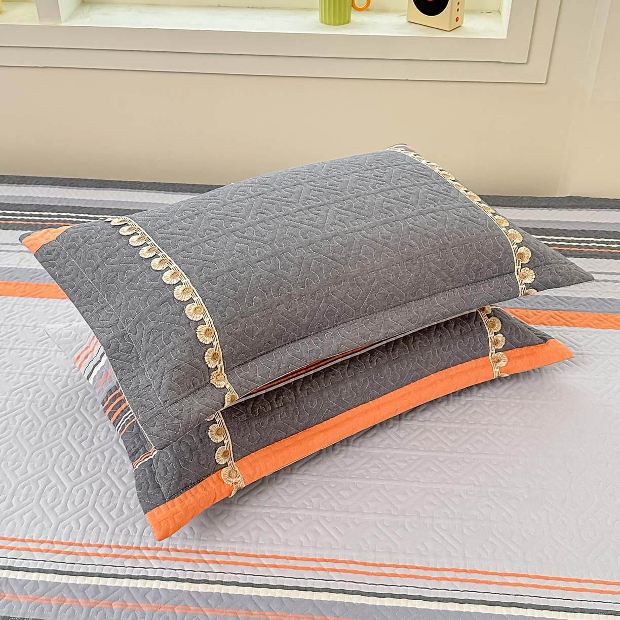 91家纺网 家纺一手货源 找家纺 （总）手艺人家纺 2026新款小清新水洗全棉纯棉印花床盖炕盖-第三批