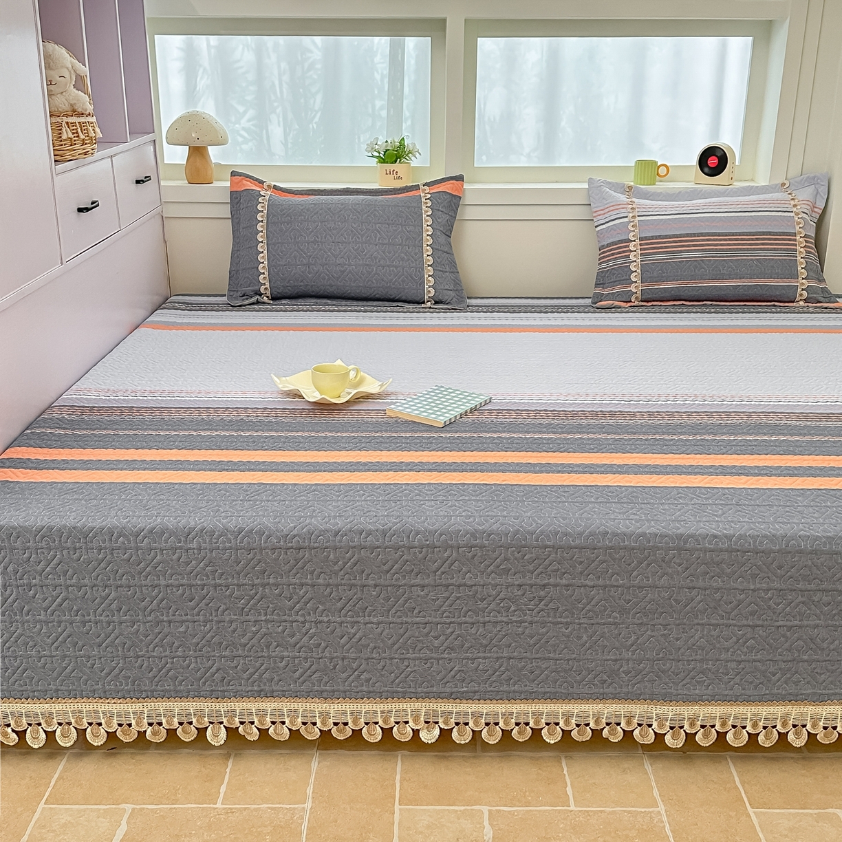 91家纺网 家纺一手货源 找家纺 （总）手艺人家纺 2026新款小清新水洗全棉纯棉印花床盖炕盖-第三批