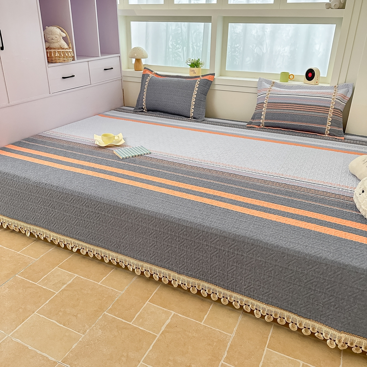 91家纺网 家纺一手货源 找家纺 （总）手艺人家纺 2026新款小清新水洗全棉纯棉印花床盖炕盖-第三批