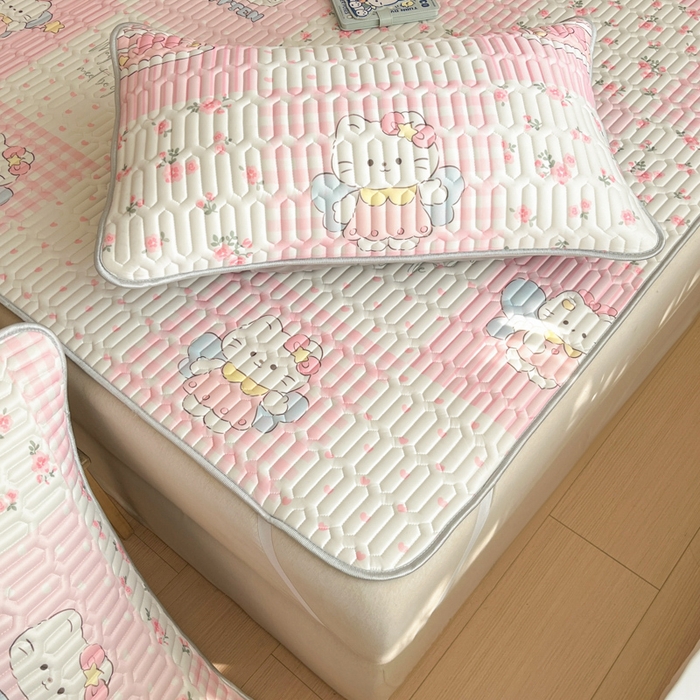 91家纺网 家纺一手货源 找家纺 （总）柒月家居 2026新款小清新乳胶凉席三件套