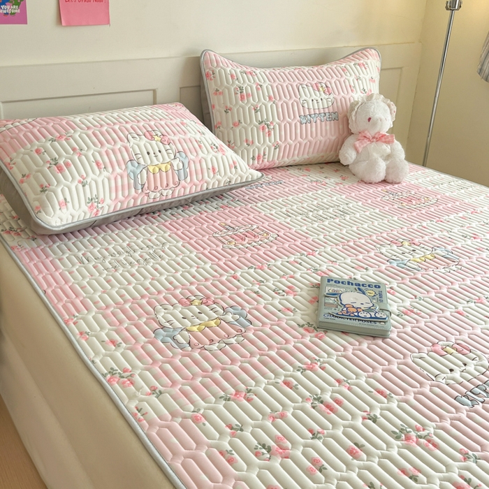 91家纺网 家纺一手货源 找家纺 （总）柒月家居 2026新款小清新乳胶凉席三件套