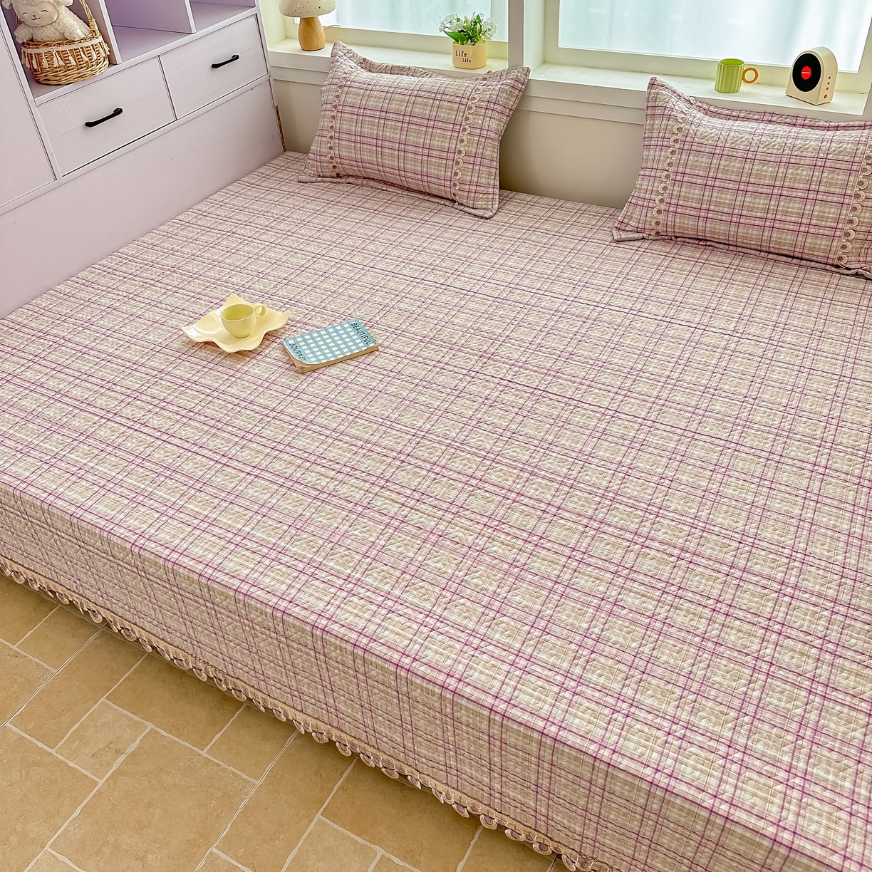 91家纺网 家纺一手货源 找家纺 （总）手艺人家纺 2026新款小清新水洗全棉纯棉印花床盖炕盖-第三批