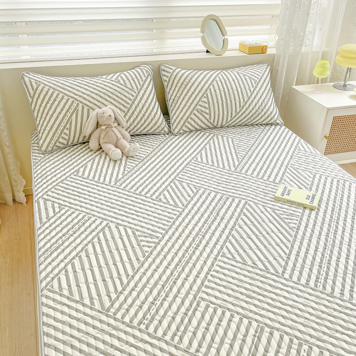 91家纺网 家纺一手货源 找家纺 柒月家居 2026新款小清新乳胶凉席三件套 格调