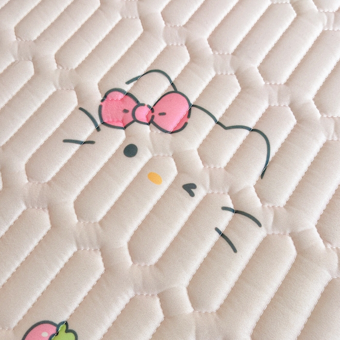 91家纺网 家纺一手货源 找家纺 柒月家居 2026新款小清新乳胶凉席三件套 简约甜喵