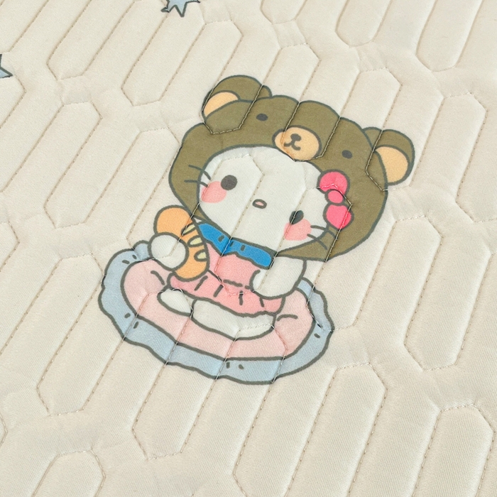 91家纺网 家纺一手货源 找家纺 柒月家居 2026新款小清新乳胶凉席三件套 甜酷星兔