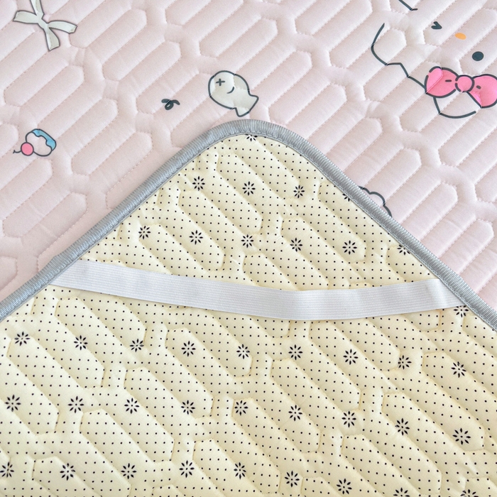 91家纺网 家纺一手货源 找家纺 柒月家居 2026新款小清新乳胶凉席三件套 简约甜喵