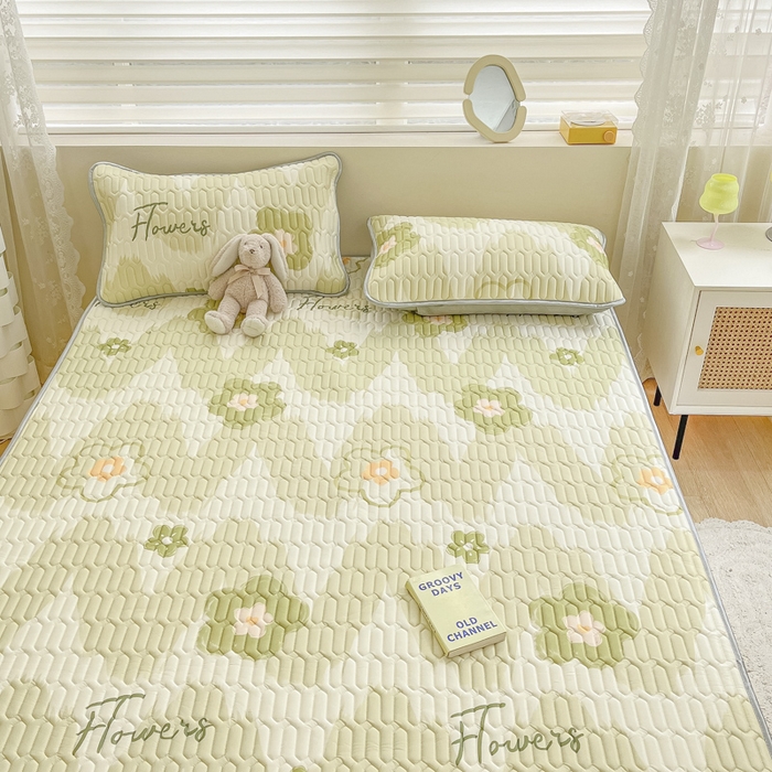 柒月家居 2026新款小清新乳胶凉席三件套 花季