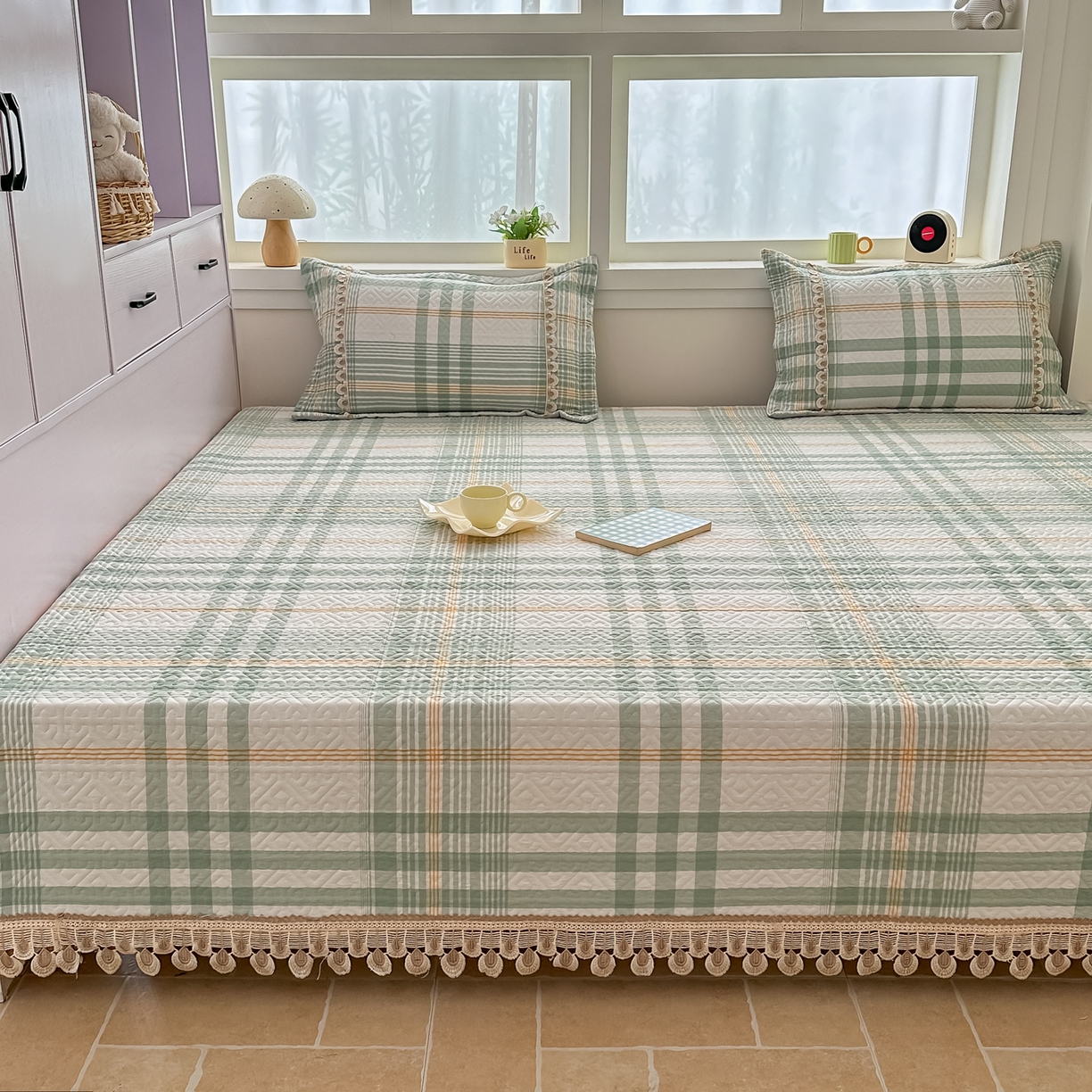 91家纺网 家纺一手货源 找家纺 手艺人家纺 2026新款小清新水洗全棉纯棉印花床盖炕盖-第三批 SX18