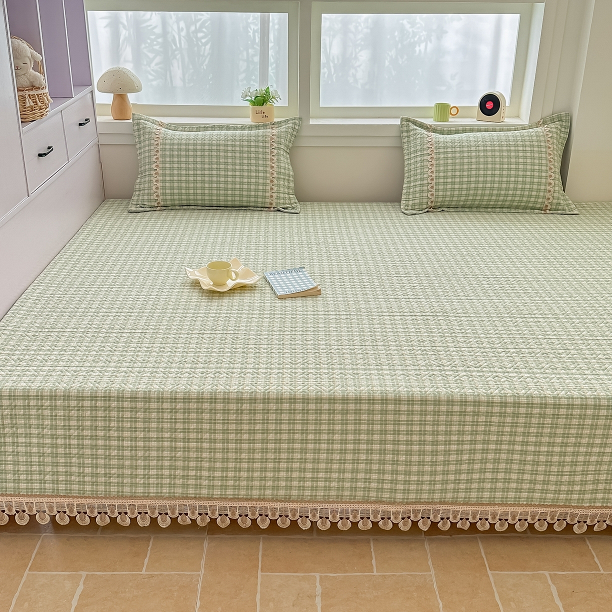 91家纺网 家纺一手货源 找家纺 手艺人家纺 2026新款小清新水洗全棉纯棉印花床盖炕盖-第三批 SX21