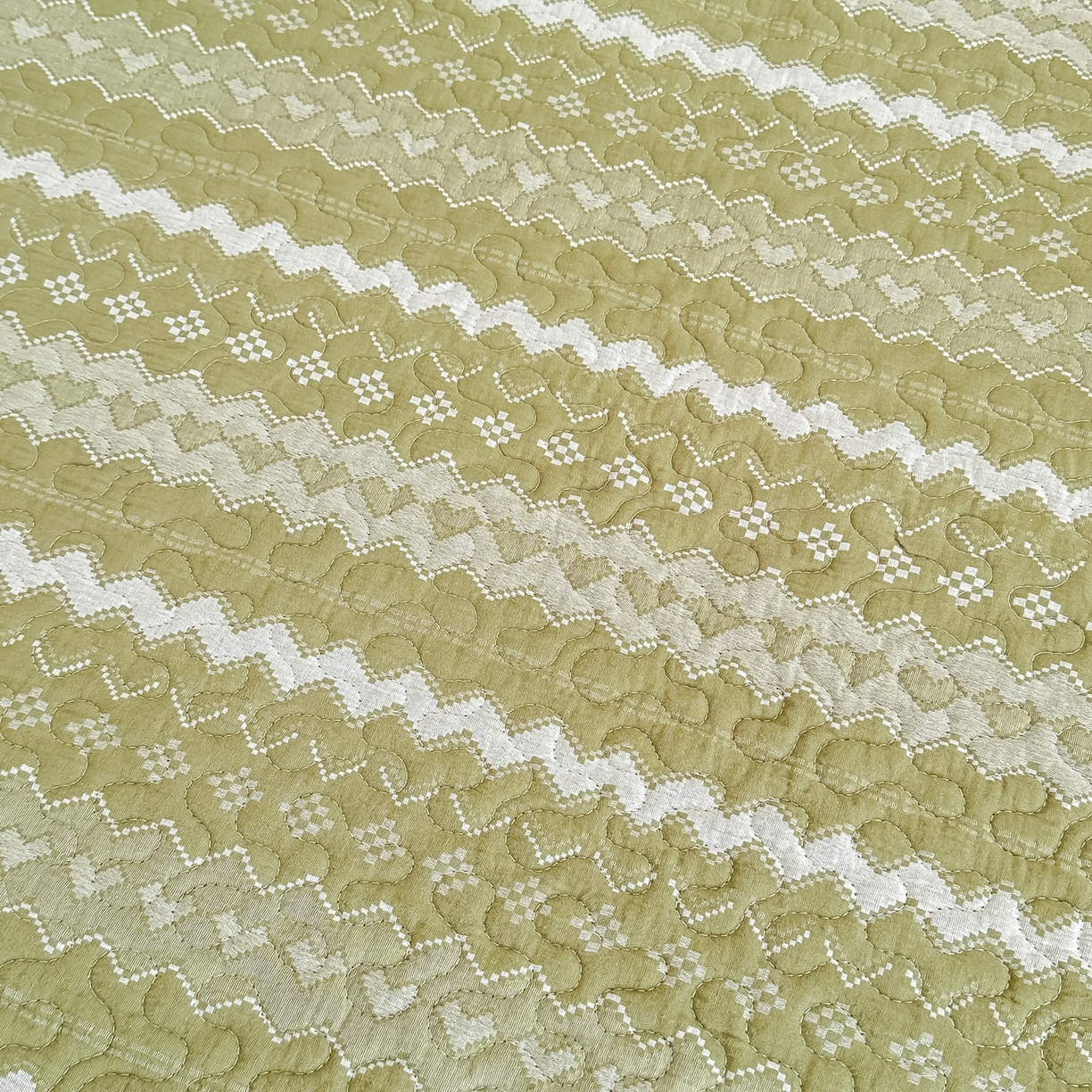 91家纺网 家纺一手货源 找家纺 手艺人家纺 2026新款双层纱夹棉防滑床盖炕盖-第三批 A33