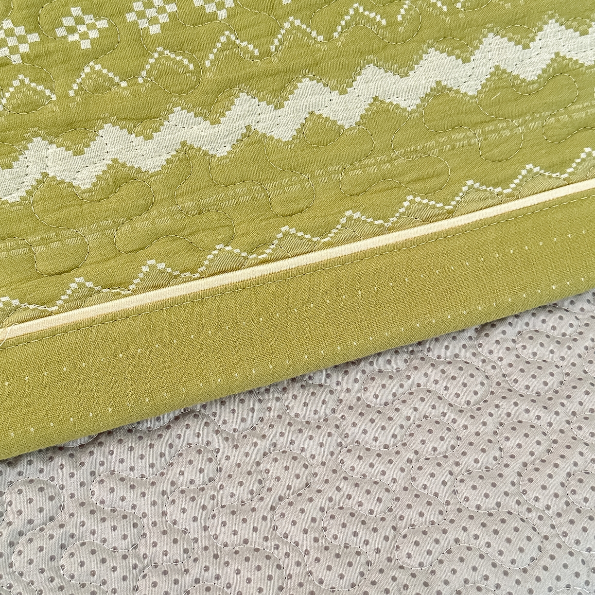 91家纺网 家纺一手货源 找家纺 手艺人家纺 2026新款双层纱夹棉防滑床盖炕盖-第三批 A33