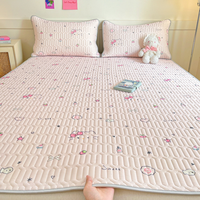 91家纺网 家纺一手货源 找家纺 （总）柒月家居 2026新款小清新乳胶凉席三件套