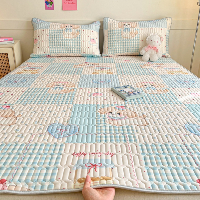 91家纺网 家纺一手货源 找家纺 （总）柒月家居 2026新款小清新乳胶凉席三件套