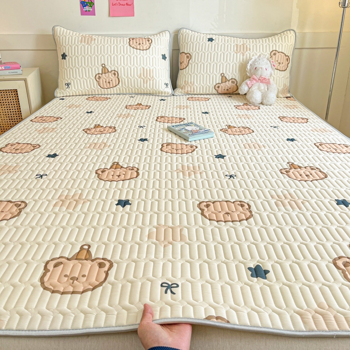 91家纺网 家纺一手货源 找家纺 （总）柒月家居 2026新款小清新乳胶凉席三件套