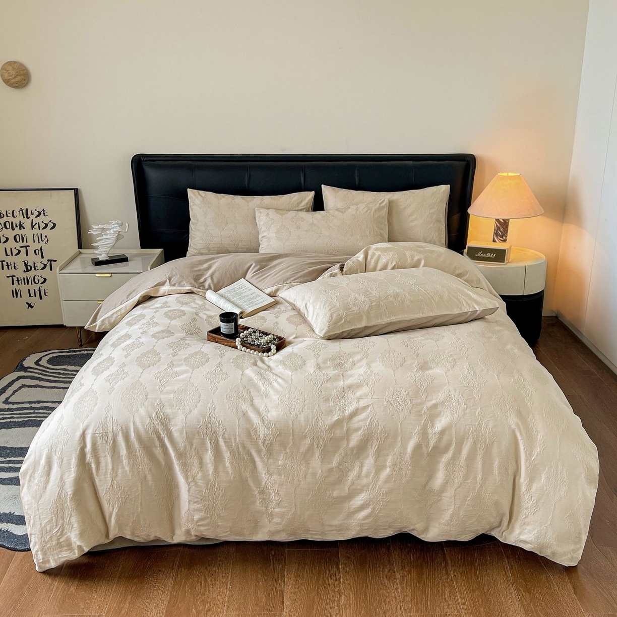 91家纺网 家纺一手货源 找家纺 （总）乐家毛巾被（工厂自产自销） 2026春夏新款全棉60S长绒棉立体厚织提花四件套