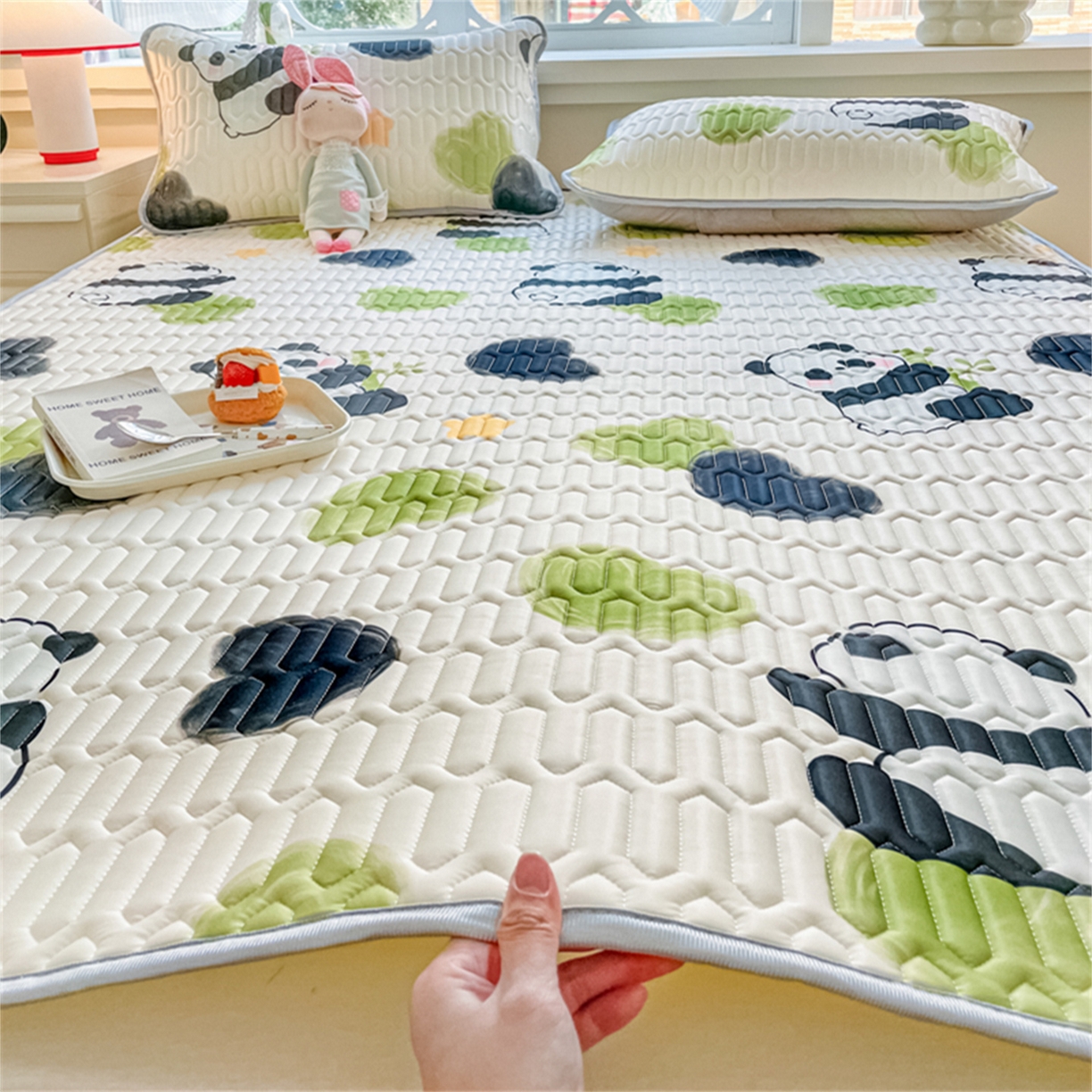 91家纺网 家纺一手货源 找家纺 （总）柒月家居 2026新款小清新乳胶凉席三件套