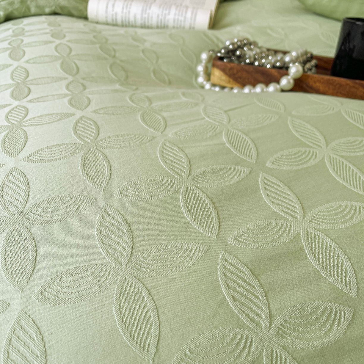 91家纺网 家纺一手货源 找家纺 乐家毛巾被（工厂自产自销） 2026春夏新款全棉60S长绒棉立体厚织提花四件套 翠微