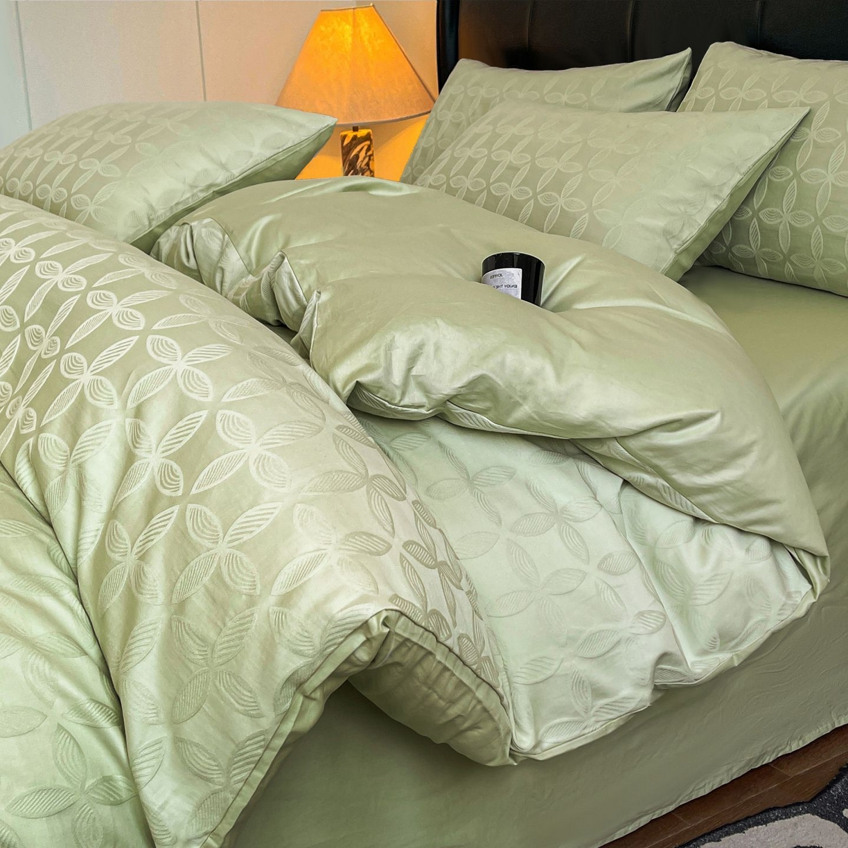 91家纺网 家纺一手货源 找家纺 乐家毛巾被（工厂自产自销） 2026春夏新款全棉60S长绒棉立体厚织提花四件套 翠微