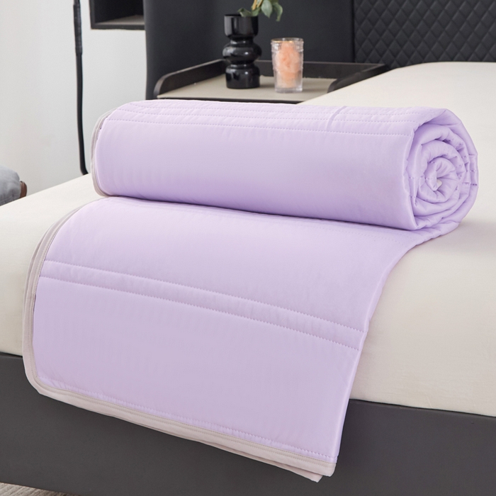 91家纺网 家纺一手货源 找家纺 手艺人家纺 2026新款夏季凉感冰丝爆款夏凉薄款被子空调水洗单人夏天双人宿舍可机洗 条纹紫色