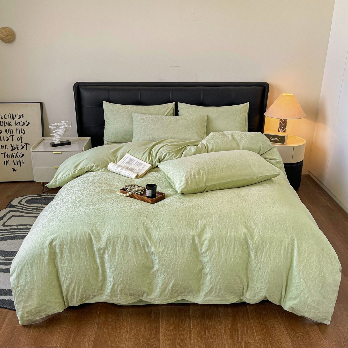 乐家毛巾被（工厂自产自销） 2026春夏新款全棉60S长绒棉立体厚织提花四件套 篱上花