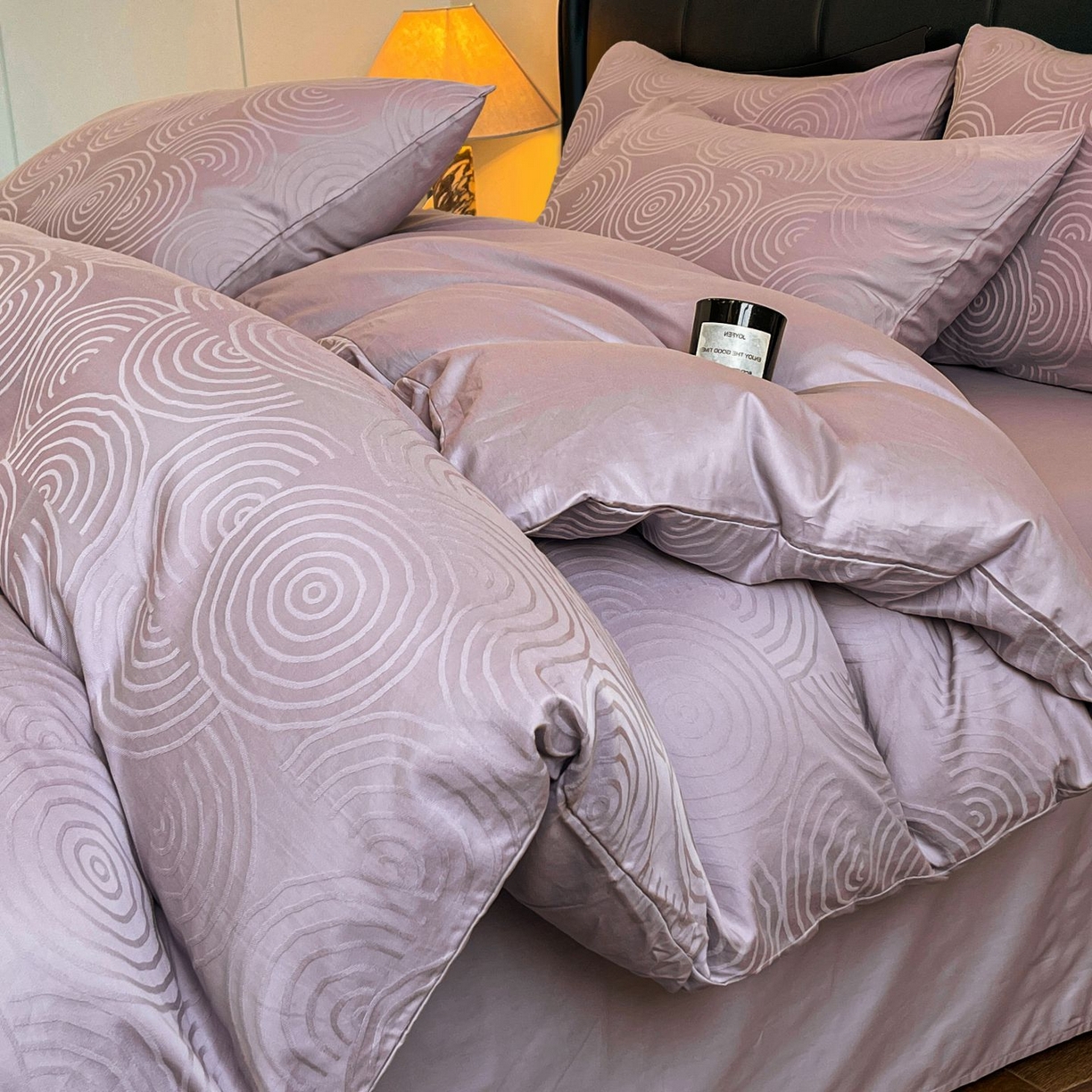 91家纺网 家纺一手货源 找家纺 乐家毛巾被（工厂自产自销） 2026春夏新款全棉60S长绒棉立体厚织提花四件套 眠琴