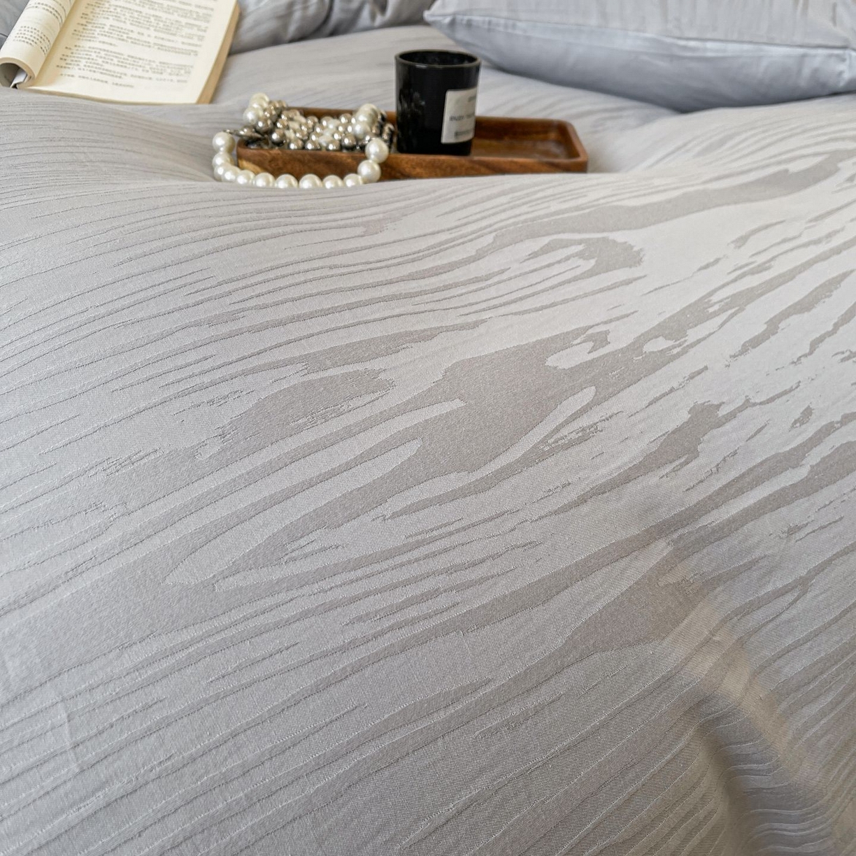 91家纺网 家纺一手货源 找家纺 乐家毛巾被（工厂自产自销） 2026春夏新款全棉60S长绒棉立体厚织提花四件套 年轮