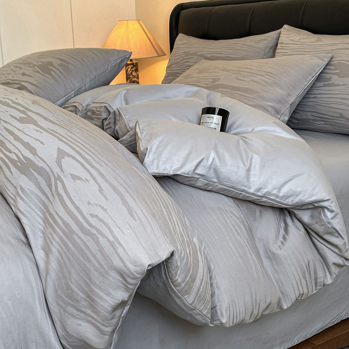 91家纺网 家纺一手货源 找家纺 乐家毛巾被（工厂自产自销） 2026春夏新款全棉60S长绒棉立体厚织提花四件套 年轮