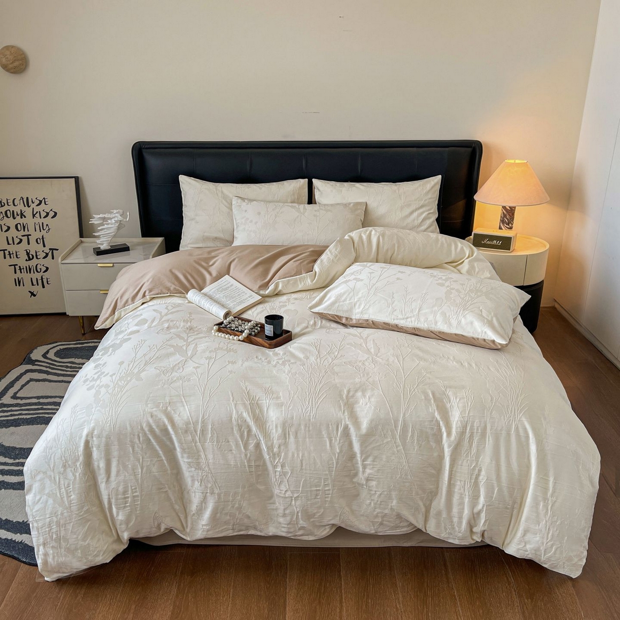 乐家毛巾被（工厂自产自销） 2026春夏新款全棉60S长绒棉立体厚织提花四件套 素纹