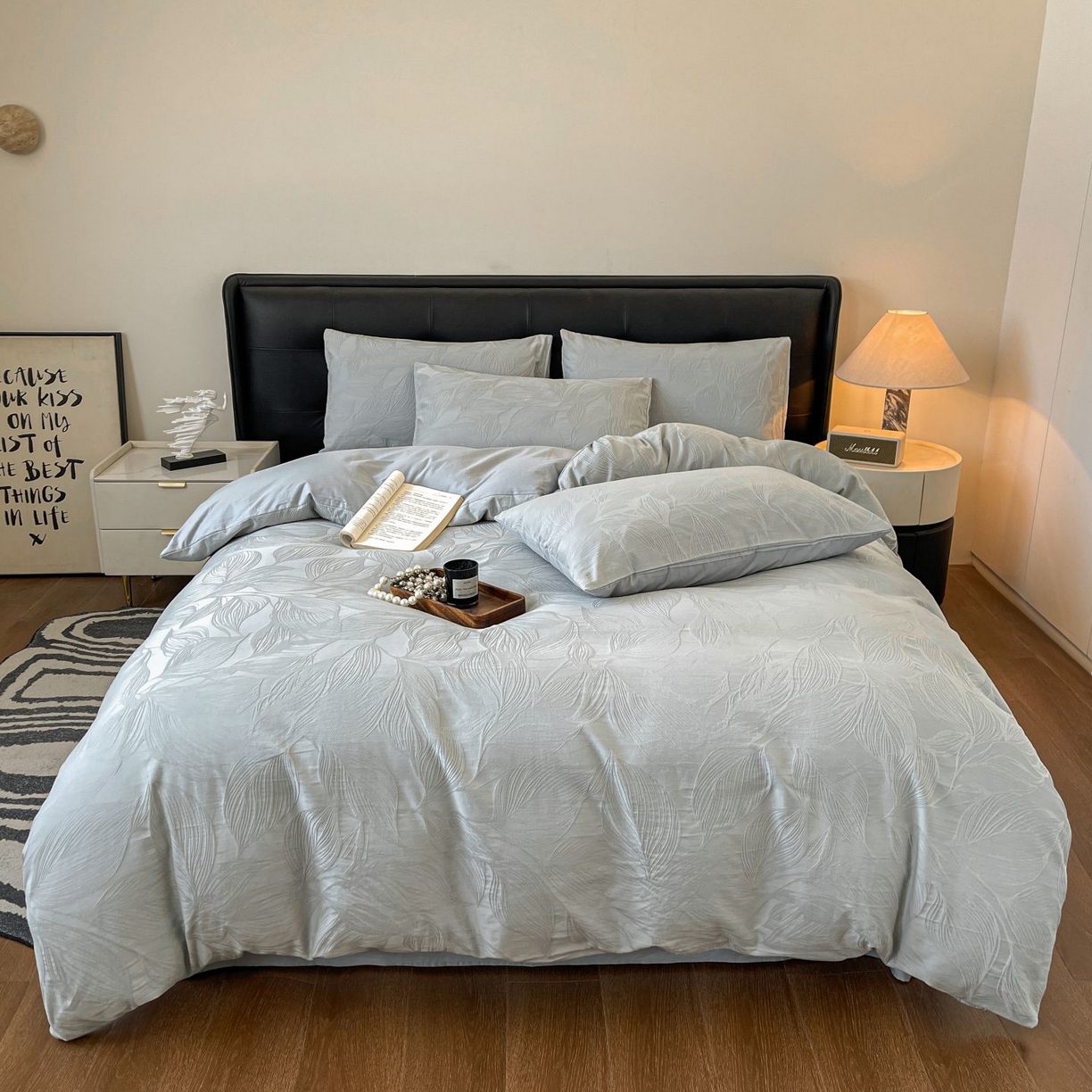 乐家毛巾被（工厂自产自销） 2026春夏新款全棉60S长绒棉立体厚织提花四件套 纤条