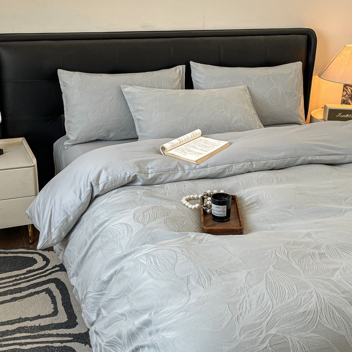 91家纺网 家纺一手货源 找家纺 乐家毛巾被（工厂自产自销） 2026春夏新款全棉60S长绒棉立体厚织提花四件套 纤条