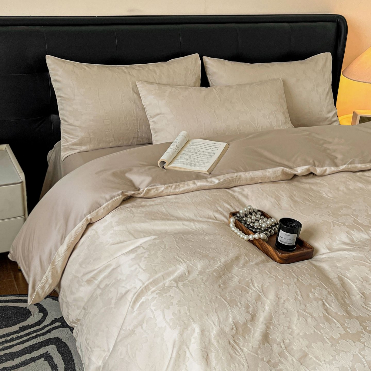 91家纺网 家纺一手货源 找家纺 乐家毛巾被（工厂自产自销） 2026春夏新款全棉60S长绒棉立体厚织提花四件套 印夏