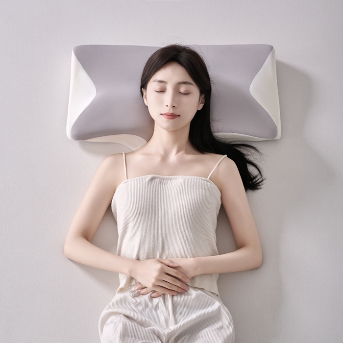 91家纺网 家纺一手货源 找家纺 锦鲤枕芯 2026新款护颈4D人体工学枕头枕芯 浅灰色