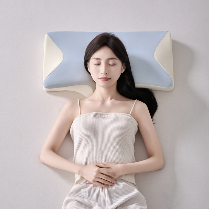 91家纺网 家纺一手货源 找家纺 锦鲤枕芯 2026新款护颈4D人体工学枕头枕芯 天空蓝