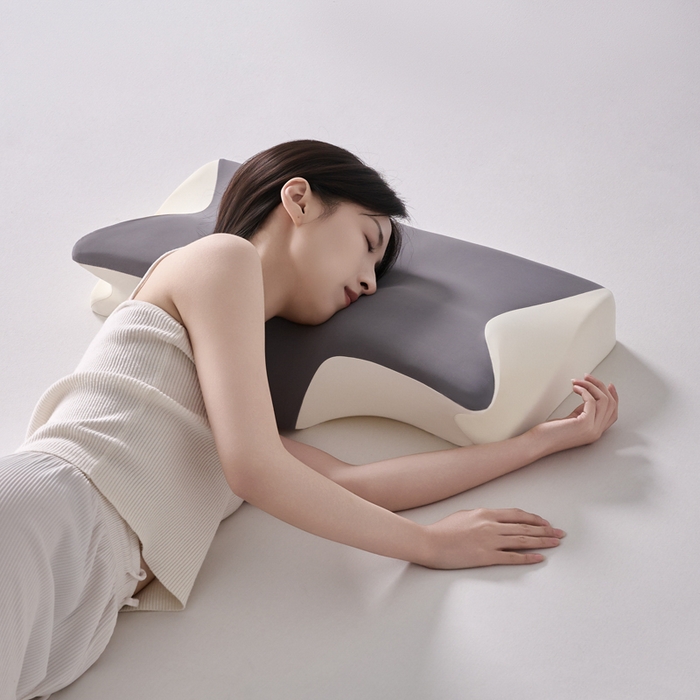 91家纺网 家纺一手货源 找家纺 锦鲤枕芯 2026新款护颈4D人体工学枕头枕芯 深灰色