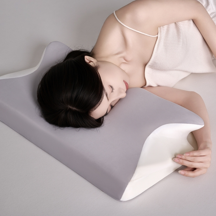 91家纺网 家纺一手货源 找家纺 锦鲤枕芯 2026新款护颈4D人体工学枕头枕芯 浅灰色