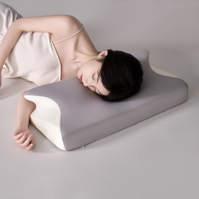 91家纺网 家纺一手货源 找家纺 锦鲤枕芯 2026新款护颈4D人体工学枕头枕芯 浅灰色