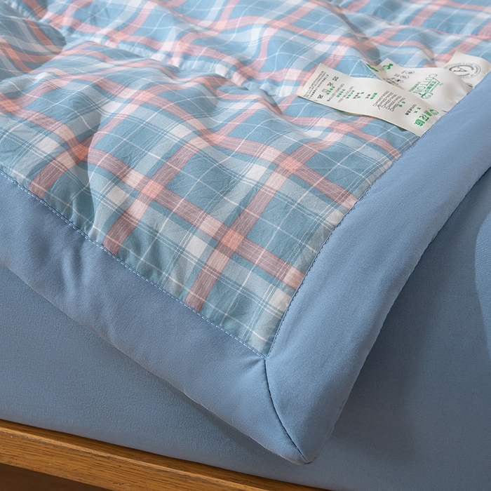 91家纺网 家纺一手货源 找家纺 （总）绒宴家纺 2026新款水洗棉新疆棉花夏被格子款夏凉被空调被