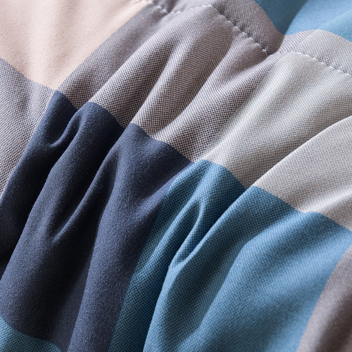 91家纺网 家纺一手货源 找家纺 绒宴家纺 2026新款水洗棉新疆棉花夏被格子款夏凉被空调被 云彩-蓝